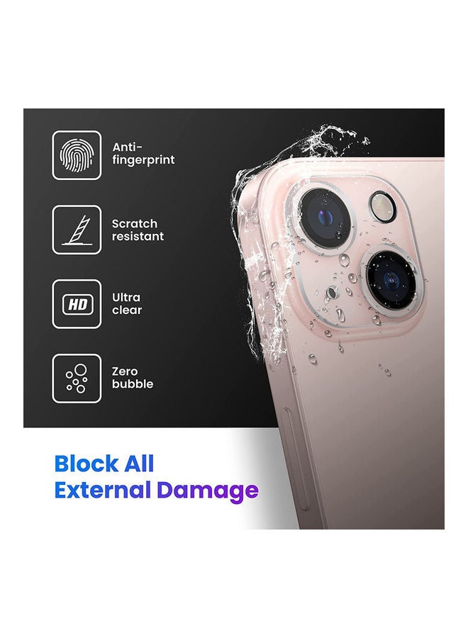 موكوم طقم لاصقات حماية للشاشة من الزجاج مكون من 3 قطع لهاتف آيفون 13 شفاف - Image 4