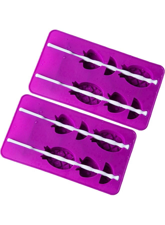 ديو كينج 2-Piece Silicone Ice Cream and Popsicle Mold With Stick Purple  - Image 1