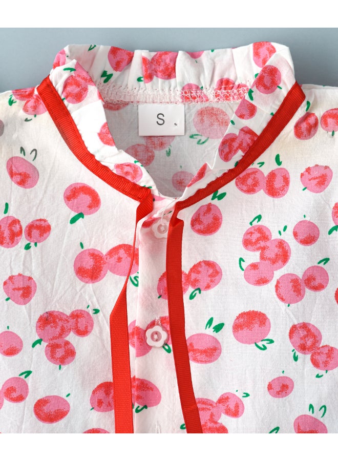 babyqlo - Flower Printed Short Sleeve Top And Shorts Set Multicolour - Image 1