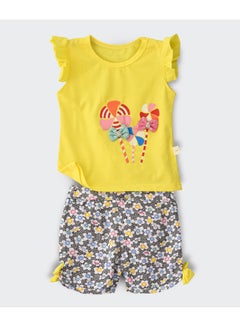 Candy Feature Top And Shorts Set Multicolour