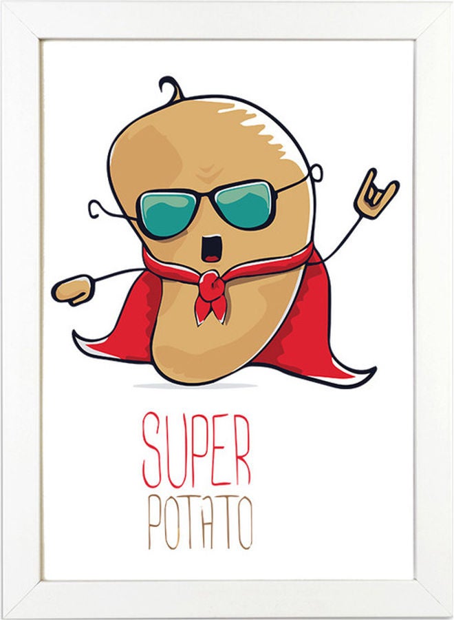 إم إي سي لوحة فنية مضحكة بإطار ورسمة من لعبة "Super Potato" متعدد الألوان 30 x 40سم - Image 1