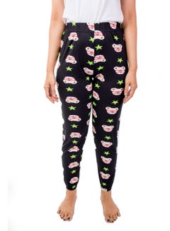 Miss London Elasticated Printed Pyjama Black/White/Green  - Image 1