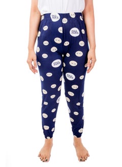 Miss London Elasticated Printed Pyjama Blue/White  - Image 1