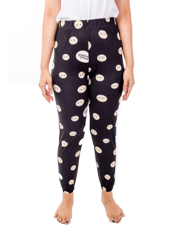 Elasticated Printed Pyjama Black/white - v1634062479/N51277208V_1