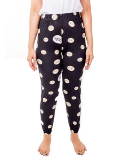 Miss London Elasticated Printed Pyjama Black/white  - Image 1