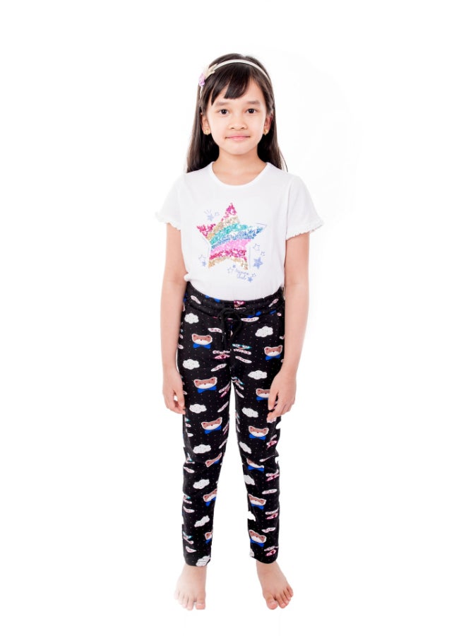 Miss London - Drawstring Printed Pyjama Multicolour - Image 1