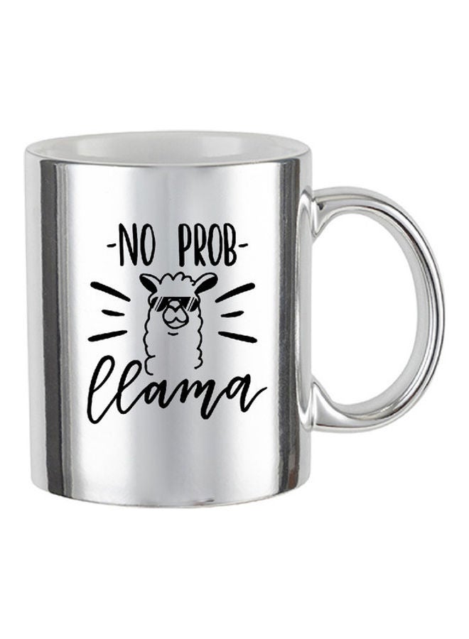 MEC No Probllama Special Printed Mug Silver 