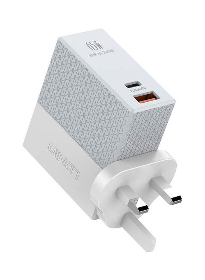 LDNIO Mini Quick Charger Usb A + Type C Charging Port White - Image 1