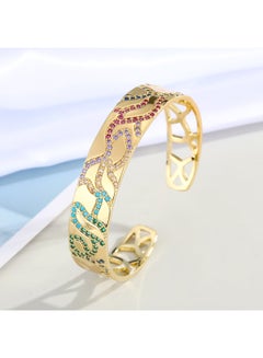 THE BLING STUDIO Tinsel Abstract Rhinestone Cuff Bracelet 