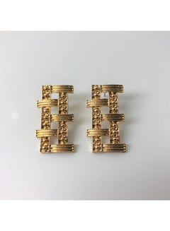 Luxe Bambooshaped Geometric Hollow Square Earrings