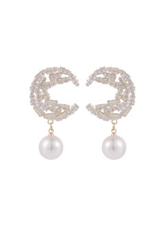 Pristine Rhinestone Moon Earrings