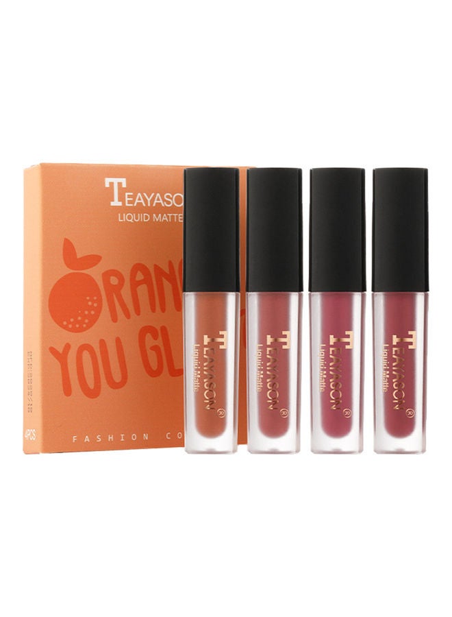 TEAYASON 4-Piece Mini Liquid Matte Lipgloss Set Multicolour  - Image 1