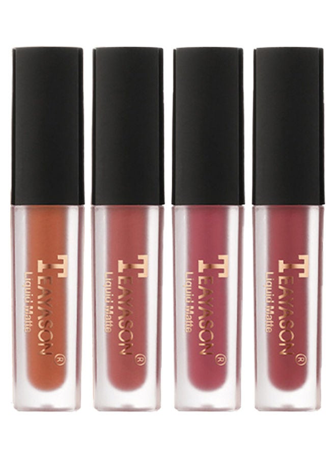 TEAYASON 4-Piece Mini Liquid Matte Lipgloss Set Multicolour  - Image 2