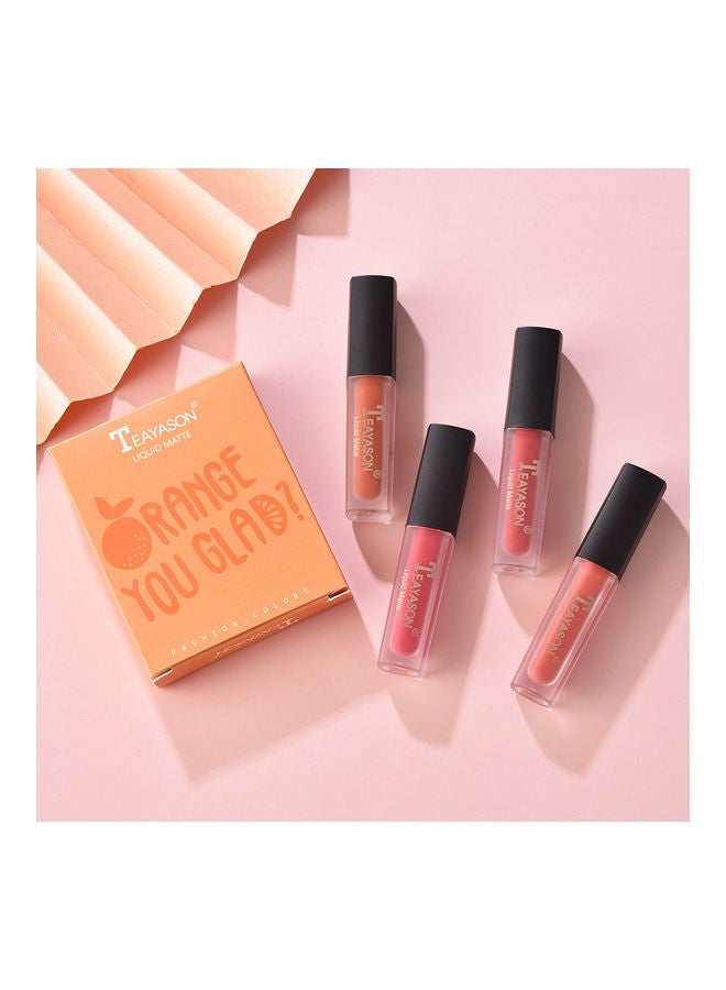 TEAYASON 4-Piece Mini Liquid Matte Lipgloss Set Multicolour  - Image 4