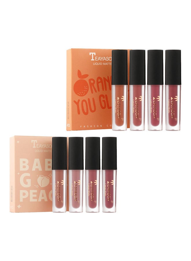 TEAYASON 8-Piece Mini Liquid Matte Lipgloss Set Multicolour  - Image 1