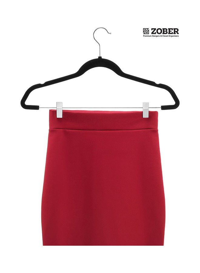 ZOBER 20-Piece Non-Slip 360 Degree Chrome Swivel Hook Velvet Hangers With Metal Clips Black/Silver 43.18x26x0.5cm Black/Silver 43.18x26x0.5cm - Image 4