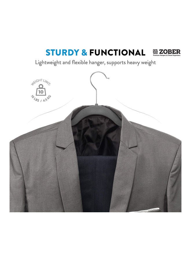 زوبير مجموعة علاقات مخملية بخطاف دوار بزاوية 360 درجة ومضادة للانزلاق مكونة من 100 قطعة . فضي رمادي 43.18x23.3x0.5سم - Image 5