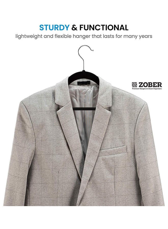 ZOBER 30-Piece Nonslip 360-Degree-Swivel Hook Velvet Hangers Black 43.18x23.3x0.5cm Black 43.18x23.3x0.5cm - Image 3