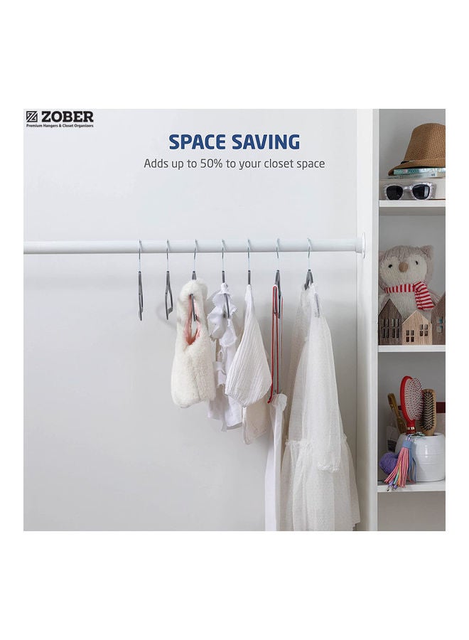 ZOBER 50-Piece Nonslip 360 Chrome Swivel Hook Baby Velvet Coat Hangers Grey 35x20.3x0.5cm Grey 35x20.3x0.5cm  - Image 5