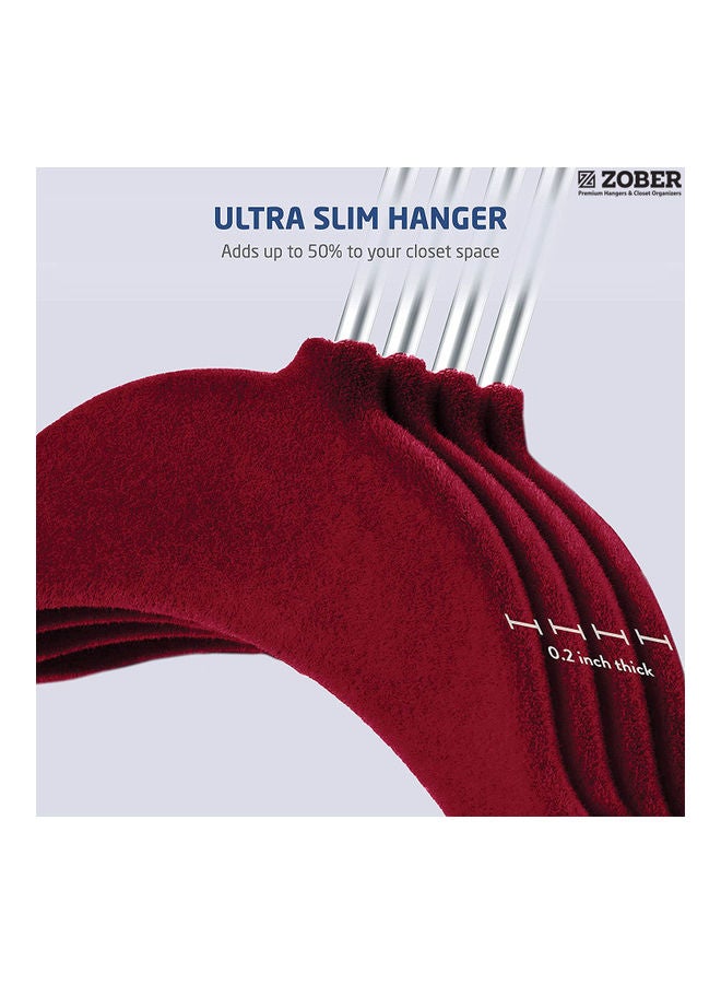ZOBER 20-Piece Non-Slip 360 Degree Chrome Swivel Hook Velvet Pants Hangers With Metal Clips Burgundy 43.18x26x0.5cm Burgundy 43.18x26x0.5cm - Image 3