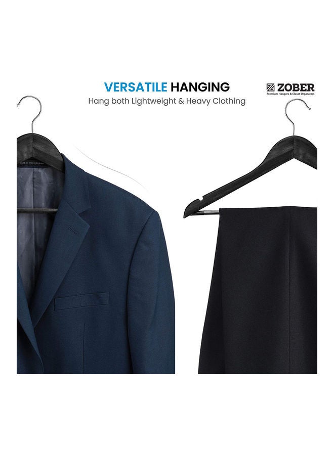 زوبير طقم علاقات ملابس خشبية مزودة بخطاف دوار بزاوية 360 درجة مانع للانزلاق مكون من 20 قطعة . أسود/فضي . 44.5x22.86x1.01سم - Image 2