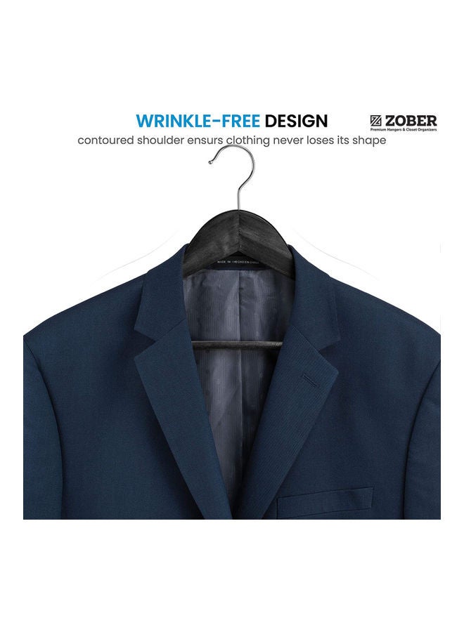 زوبير طقم علاقات ملابس خشبية مزودة بخطاف دوار بزاوية 360 درجة مانع للانزلاق مكون من 20 قطعة . أسود/فضي . 44.5x22.86x1.01سم - Image 3