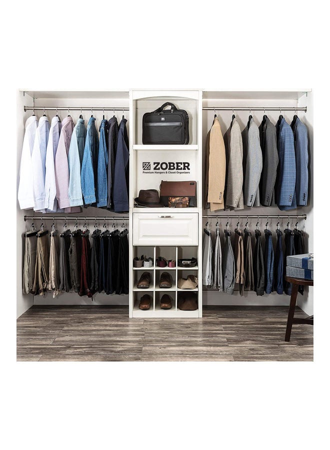 زوبير طقم علاقات ملابس خشبية مزودة بخطاف دوار بزاوية 360 درجة مانع للانزلاق مكون من 20 قطعة . أسود/فضي . 44.5x22.86x1.01سم - Image 4