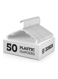 50-Piece Tubular Clothes Hangers With Strap Hook White 16.5x9.25x0.4inch - v1634101887/N51330330A_1