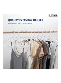 50-Piece Tubular Clothes Hangers With Strap Hook White 16.5x9.25x0.4inch - v1634101887/N51330330A_2