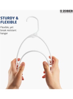 50-Piece Tubular Clothes Hangers With Strap Hook White 16.5x9.25x0.4inch - v1634101887/N51330330A_5