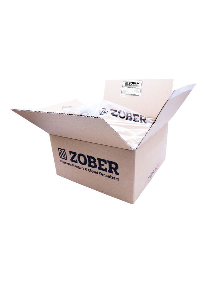 ZOBER - Zober High Grade Metal Hangers With 2 Clips | Pack Of 25 | Non-Slip Adjustable Clips For Trousers, Pants, Skirts | 12 Inch Black/Silver 30cm - Image 1