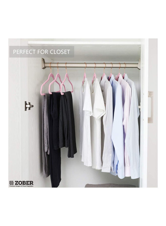 50-Piece Non-Slip 360° Swivel Velvet Hangers Light Pink/Gold 44.5x22.86x0.5cm Light Pink/Gold 44.5x22.86x0.5cm