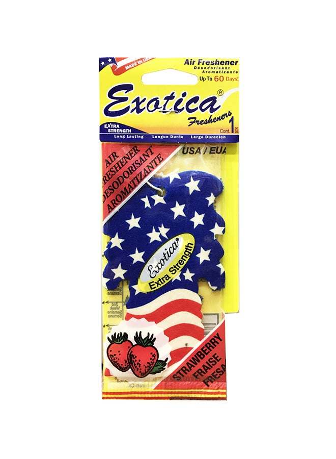EXOTICA USA Flag Palm Tree Hanging Air Freshener - Strawberry  - Image 1