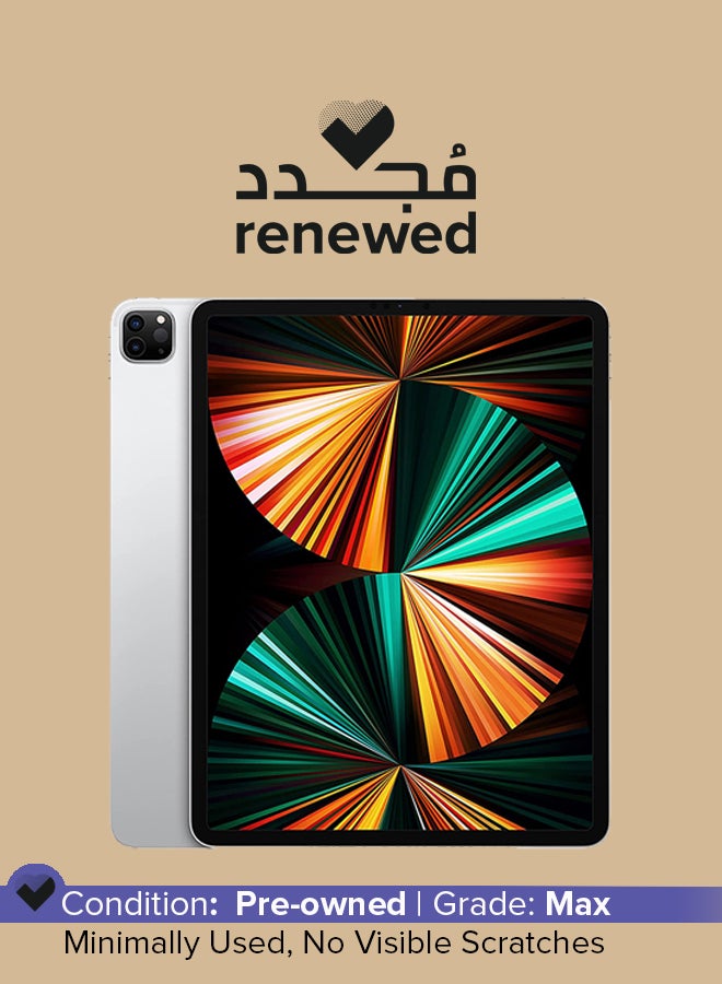 ابل  مجدد - آيباد برو 2021 (الجيل الخامس) 12.9 بوصة شريحة M1 128 جيجابايت واي فاي فضي مع فيس تايم - Image 1