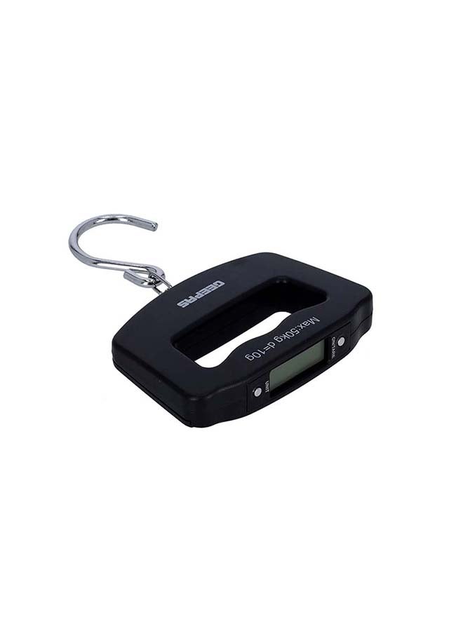 GEEPAS - Portable Digital Luggage Weighing Scale With LCD Display, Maximum Weight Capacity, Easy To Read LCD, Easy Clean ABS Body With Metal Hook, Easy To Lift The Baggage GLS46509 Black - Image 1