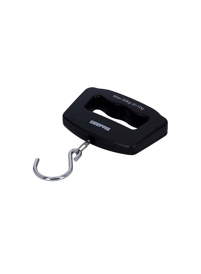 GEEPAS - Portable Digital Luggage Weighing Scale With LCD Display, Maximum Weight Capacity, Easy To Read LCD, Easy Clean ABS Body With Metal Hook, Easy To Lift The Baggage GLS46509 Black - Image 1