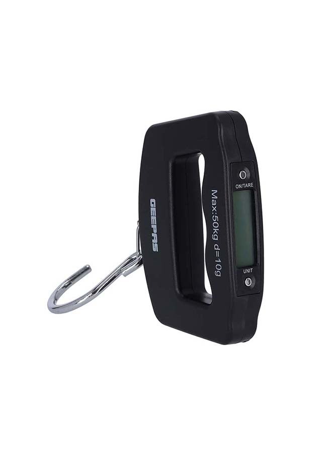 GEEPAS - Portable Digital Luggage Weighing Scale With LCD Display, Maximum Weight Capacity, Easy To Read LCD, Easy Clean ABS Body With Metal Hook, Easy To Lift The Baggage GLS46509 Black - Image 1