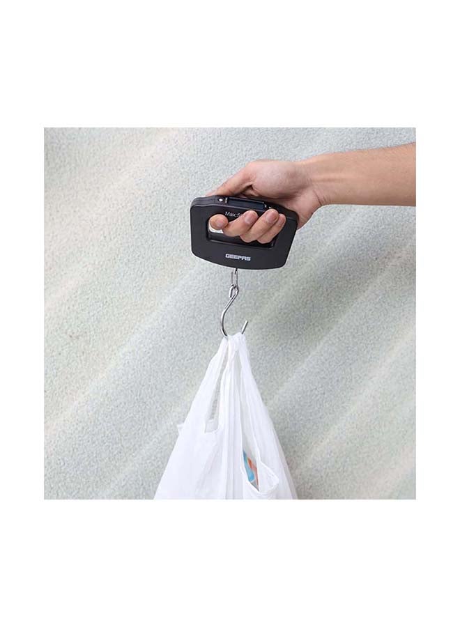 GEEPAS - Portable Digital Luggage Weighing Scale With LCD Display, Maximum Weight Capacity, Easy To Read LCD, Easy Clean ABS Body With Metal Hook, Easy To Lift The Baggage GLS46509 Black - Image 1