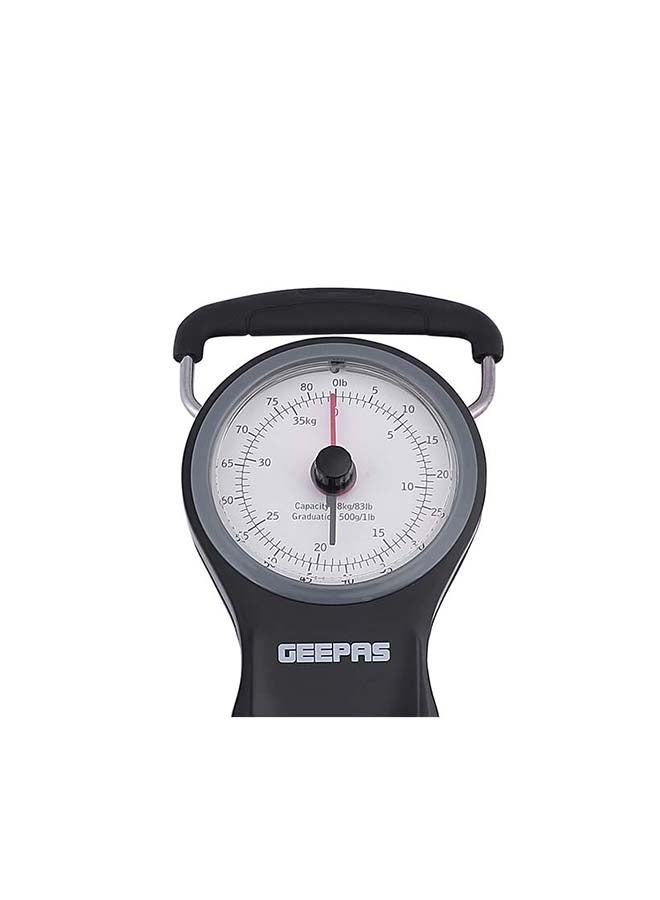 GEEPAS Portable Scale - Hanging Scale Luggage Fishing Balance Pocket Crane 38 kg | Mechanical Luggage Scales with Double Pointer & 1M Tape GLS46510 Black - Image 3