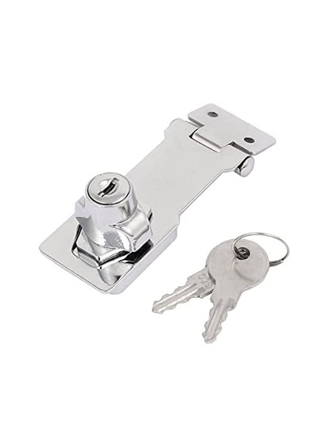 Self Locking Hasp Lock Set Silver  - Image 2