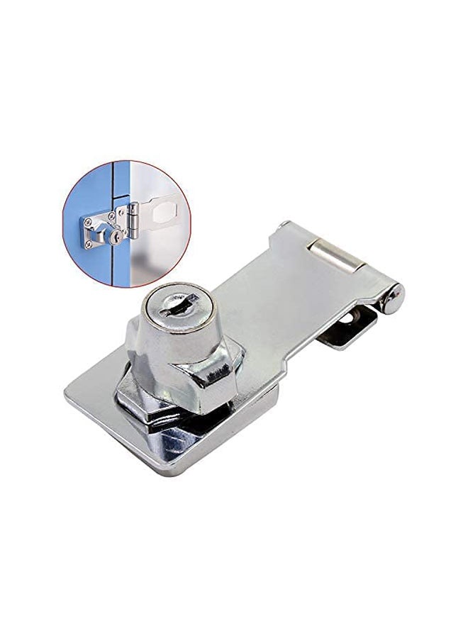 Self Locking Hasp Lock Set Silver  - Image 3