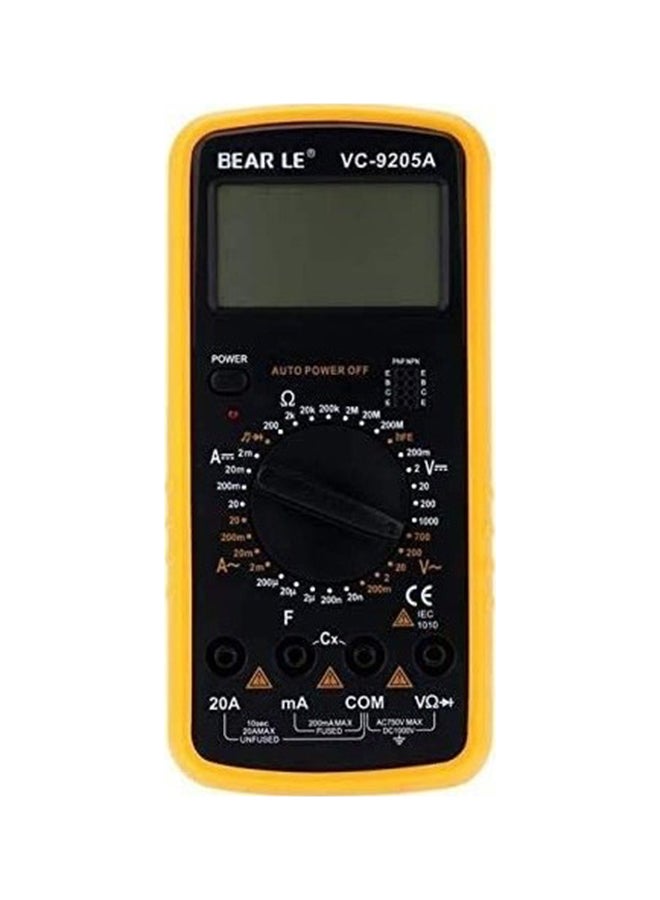 Bear Le Vc-9205A Ac/Dc Professional Electric Tester Digital Multimeter Yellow/Black 26.01x17.30x11.55cm - Image 1