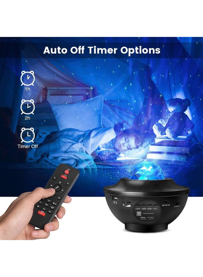 Arabest - Laser Star Projector, LED Night Light, Nebula Cloud, 3 in 1 Sky Ocean Wave Projection with Bluetooth Speaker Voice Control Black 12 x 10 x 12cm - Image 1