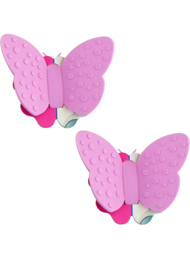 Fissman 2-Piece Butterfly Pot Holder Magnet Set Pink  - Image 1
