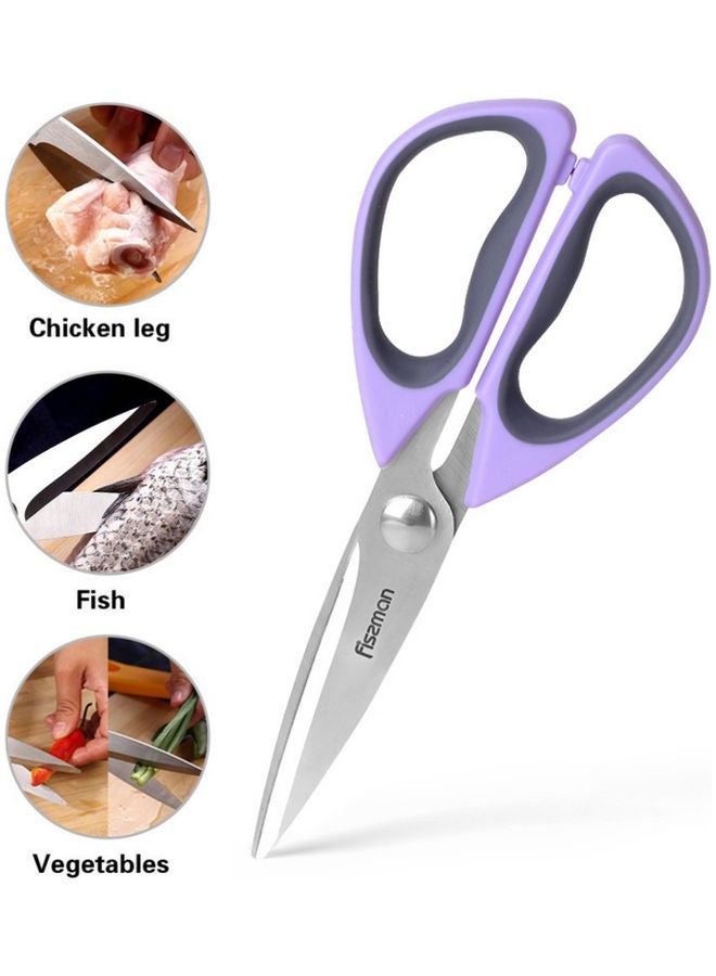 فيسمان مقص مطبخ بنفسجي/ فضي 20سم - Image 2