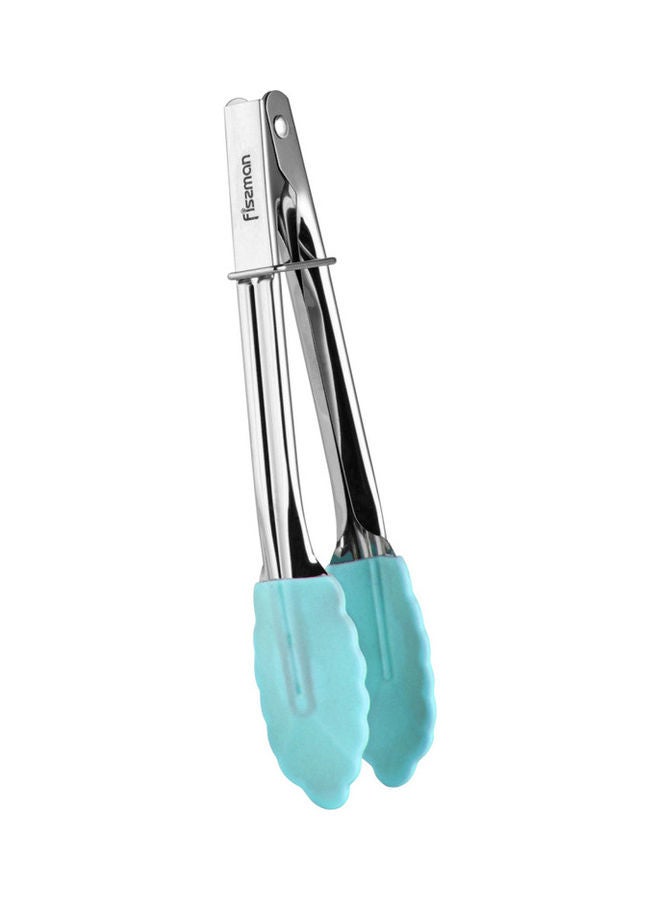 Fissman Stainless Steel with Silicone Kitchen Tongs Blue/Silver 17cm  - Image 1