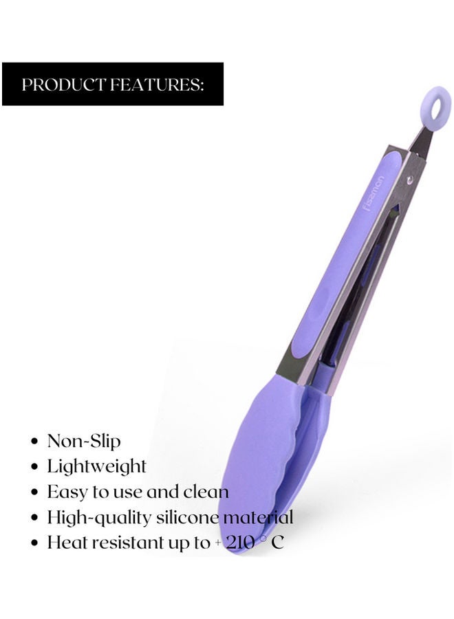 فيسمان ملقط مطبخ مزود بمقبض الأرجواني / الرمادي 23سم - Image 2