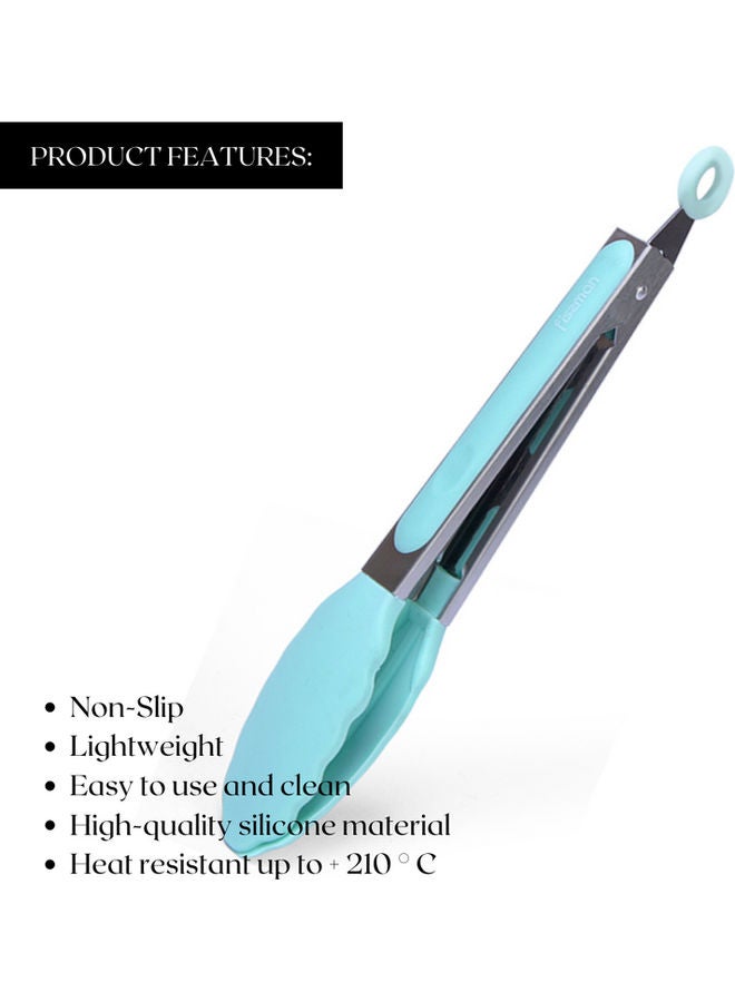 Fissman Kitchen Tongs With Handle Mint Green/Grey 23cm - Image 2