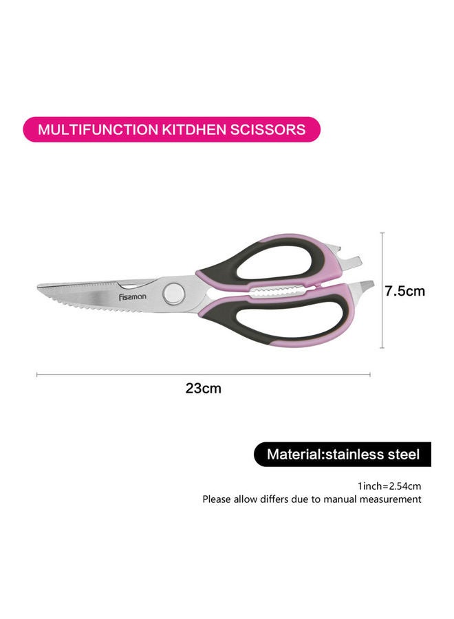 Fissman - Multifunction Stainless Steel Kitchen Scissors Purple/Silver 23cm - Image 1