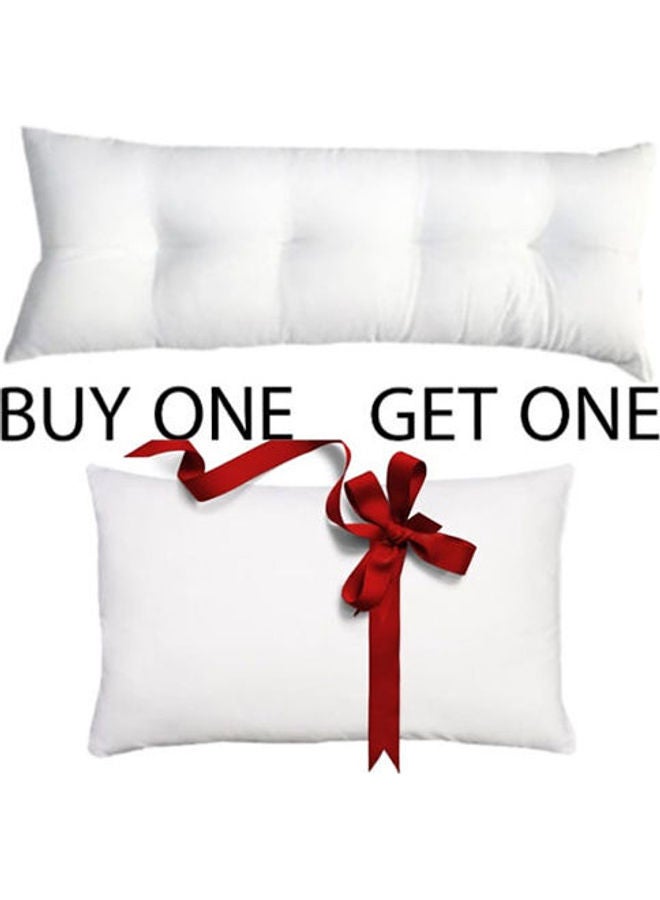 Tiba - Loose   Fiber Long Pillow 40*120 cm + Fiber Pillow Fabric White  45*65cm Fabric White 40*120 cm + 45*65cm - Image 1